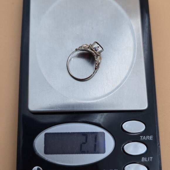 Size 5.25 Sterling Silver Dainty Red Garnet Rope Style Ring A5334 - Picture 9 of 9